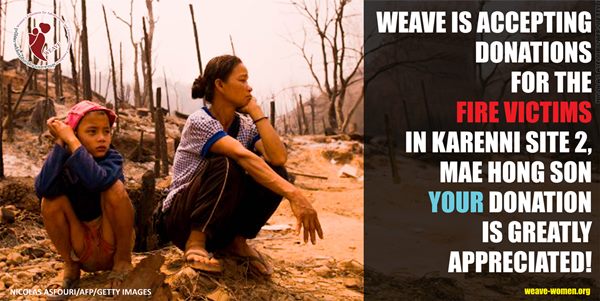 You are currently viewing WEAVE is accepting donations for the fire victims in Karenni Site 2
